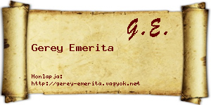 Gerey Emerita névjegykártya